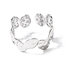 Hammered 304 Stainless Steel Cuff Bangles for Women BJEW-T030-03P-4