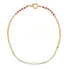 Gradient Color Gemstone & Natural Cultured Freshwater Pearl Beaded Necklaces NJEW-JN06316-03-2