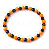 Halloween 6mm Round Plastic Beaded Stretch Bracelets for Women Men BJEW-JB10573-1