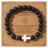 Natural Lava Rock Beads Stretch Bracelets for Women Men QT3282-15-1