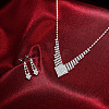 Shining Brass Rhinestone Wedding Bride Jewelry Sets SJEW-BB15894-7