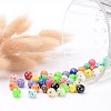 Mixed Color Chunky Metal Enlaced Acrylic Round Spacer Beads for Kids Jewelry X-PB21P9481-3