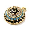 Rack Plating Brass Micro Pave Cubic Zirconia Pendants KK-A229-09G-2