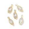 Brass Micro Pave Cubic Zirconia Horse Eye Charms KK-Z136-32G-01-1