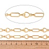 304 Stainless Steel Rectangle & Heart Link Chains SA-CBAE0F2-06G-2