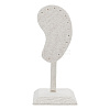Ear Shaped Line & Wood Earrings Display Stands ODIS-WH0061-66-1