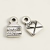 Tibetan Style Alloy Envelope Carved Heart and Word Made with Love Charms for Gift Making LS-LF0643Y-NF-1