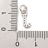 Initial Letter Brass with Cubic Zirconia Charms KK-Q814-26J-P-3