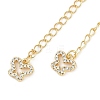 Brass Micro Pave Cubic Zirconia Ends with Chains KK-U043-01G-2