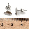Non-Tarnish 304 Stainless Steel Heart Stud Earring Findings X-STAS-R063-37-3