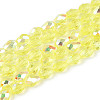 Transparent Electroplate Glass Beads Strands EGLA-N023-6x8mm-A02-1