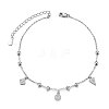 SHEGRACE Rhodium Plated 925 Sterling Silver Charm Anklet JA92A-1