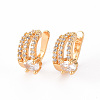 Brass Micro Pave Clear Cubic Zirconia Cuff Earrings EJEW-Q703-003-NF-1
