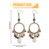 FIBLOOM 1 Pair Natural Shell & Synthetic Turquoise Chandelier Earrings EJEW-FI0001-84-2