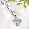 Alloy Rhinestone Snake Curved Barbell Belly Rings AJEW-R007-03P-01-3