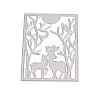 Rectangle with Christmas Reindeer/Stag Frame Carbon Steel Cutting Dies Stencils DIY-F032-02-7