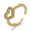 Brass Micro Pave Cubic Zirconia Cuff Finger Rings RJEW-C120-25G-01-4