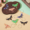 4 Pairs 4 Colors Butterfly Alloy & Acrylic Hoop Earrings EJEW-TA0001-88B-5