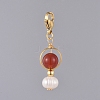 Natural Red Agate/Carnelian Pendants HJEW-JM00381-03-1