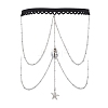 304 Stainless Steel Cable Chains & Electroplated Shell Pendant Tassel Thigh Leg Chains AJEW-AN00649-01-2