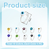 10Pcs 10 Colors Copper Wire Wrapped Flat Round Evil Eye Lampwork Finger Rings RJEW-UN00052-3