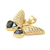 Butterfly Brass Micro Pave Cubic Zirconia Pendants KK-K385-048G-4