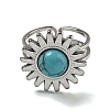 Sun 304 Stainless Steel Open Cuff Rings STAS-Z060-08P-06-2