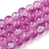 Transparent Crackle Baking Painted Glass Beads Strands DGLA-T003-01C-09-1