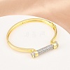 Brass Micro Pave Clear Cubic Zirconia Bangles for Women BJEW-D368-01G-2