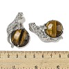 Natural Tiger Eye Half Round Pendants G-F766-06AS-08-3