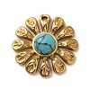 Synthetic Turquoise Flower Pendants STAS-R009-05G-06-1