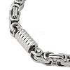 Grooved Column 304 Stainless Steel Byzantine Chain Bracelets for Men BJEW-B093-07P-2