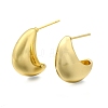 Brass Half Hoop Earrings X-EJEW-H104-18G-2