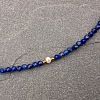 Faceted Round Natural Lapis Lazuli & Natural Freshwater Pearl Beaded Necklaces for Women FS-WGC44BB-01-5