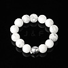 4MM Round Natural Howlite Beaded Stretch Rings VM0712-11-1