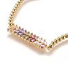 Adjustable Brass Cubic Zirconia Slider Bracelets BJEW-L652-07G-2