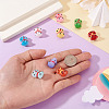 9Pcs 9 Colors Handmade Lampwork Enamel Beads LAMP-TA0001-70-6