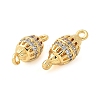 Brass Micro Pave Cubic Zirconia Connector Charms KK-U056-25G-2