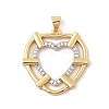 Brass Micro Pave Cubic Zirconia Pendants KK-U047-22GP-1