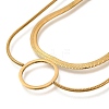 201 Stainless Steel Double Layer Snake Chain Necklaces STAS-B076-07P-1