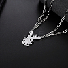 Fashionable Hip-hop Stainless Steel Thorn Rabbit Pendant Necklaces for Women's Daily Wear QJ4694-4