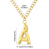 304 Stainless Steel Clear Cubic Zirconia Heart & Letter Pendant Curb Chain Necklaces for Women NJEW-FS00012-27V-2