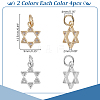 8Pcs 2 Colors Rack Plating Brass Micro Pave Cubic Zirconia Charms KK-AR0004-57-2