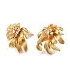 Flower Brass Micro Pave Cubic Zirconia Stud Earrings EJEW-B148-08A-G-4