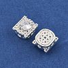 Rack Plating Brass Micro Pave Cubic Zirconia Beads KK-F879-07S-2