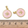 Brass Micro Pave Clear Cubic Zirconia Pendants KK-F924-03G-01-3