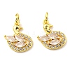 Rack Plating Brass Micro Pave Cubic Zirconia Pendants LS-KK-D036-18G-2