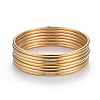 Ion Plating(IP) 7Pcs Fashion 304 Stainless Steel Plain Bangles BJEW-L664-022B-G01-9