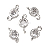 Brass Pave Clear Cubic Zirconia Connector Charms KK-H538-04P-1