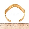 304 Stainless Steel Cuff Bangles for Women BJEW-D306-05G-3